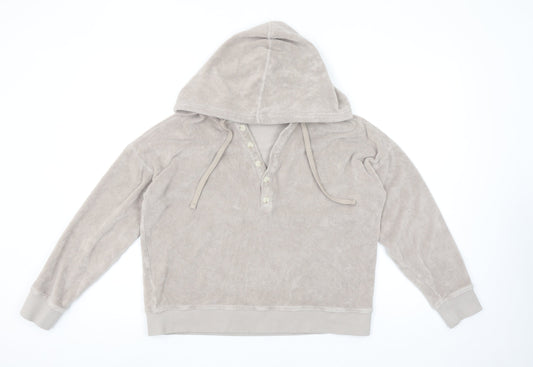 Hush Women’s Beige Cotton Henley Hoodie XS