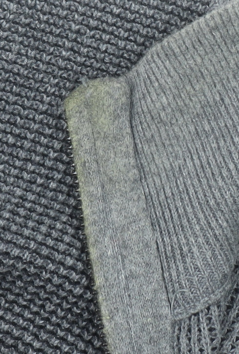 Maison Cinqcent Men's Grey Cotton 1/4 Zip High Neck Jumper Size M