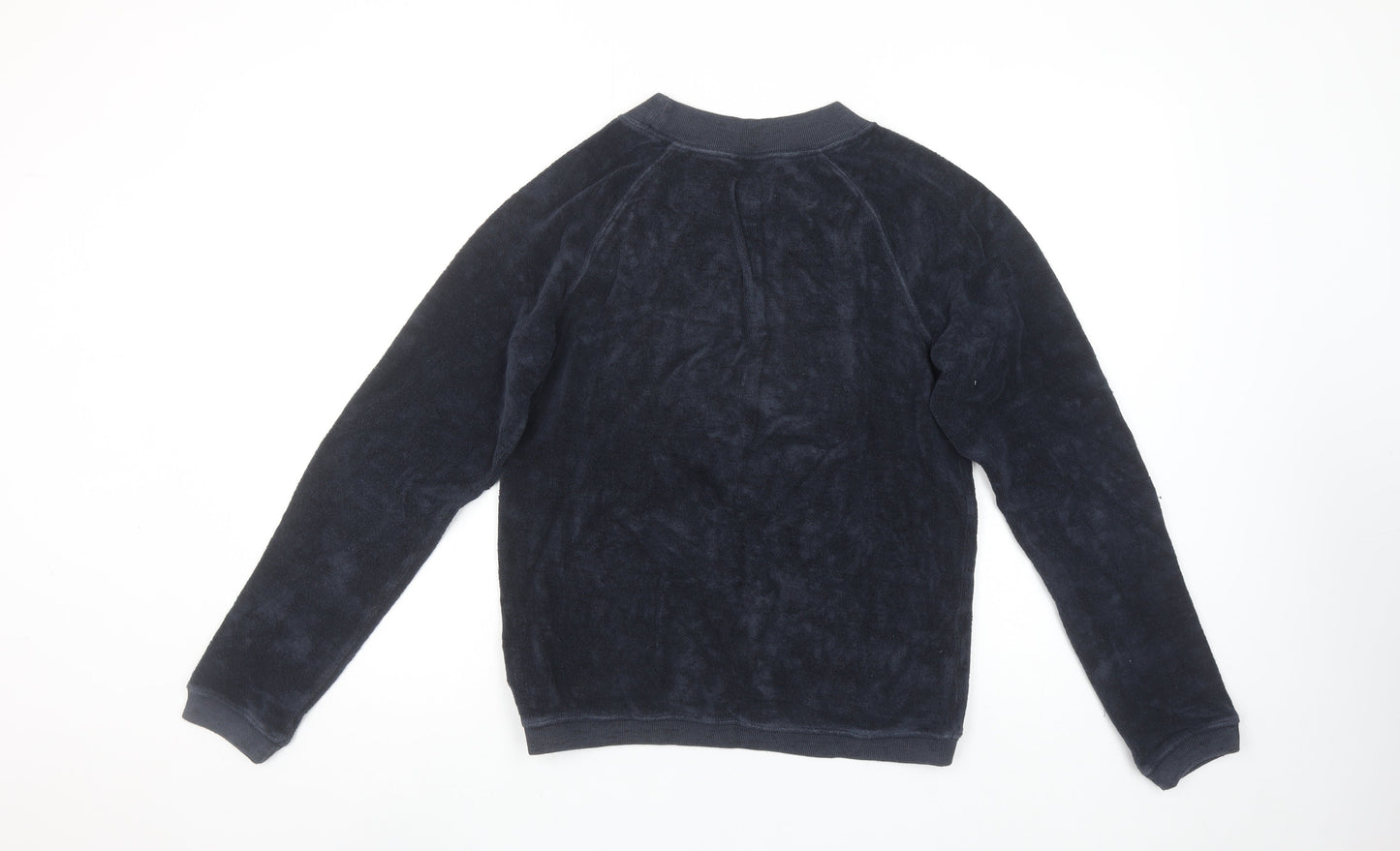 Jack Wills Women's Navy Blue Velour Pullover Sweatshirt UK 12
