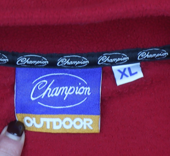 Champion Outdoor Men's Red XL Fleece 1/4 Zip Pullover Sweatshirt