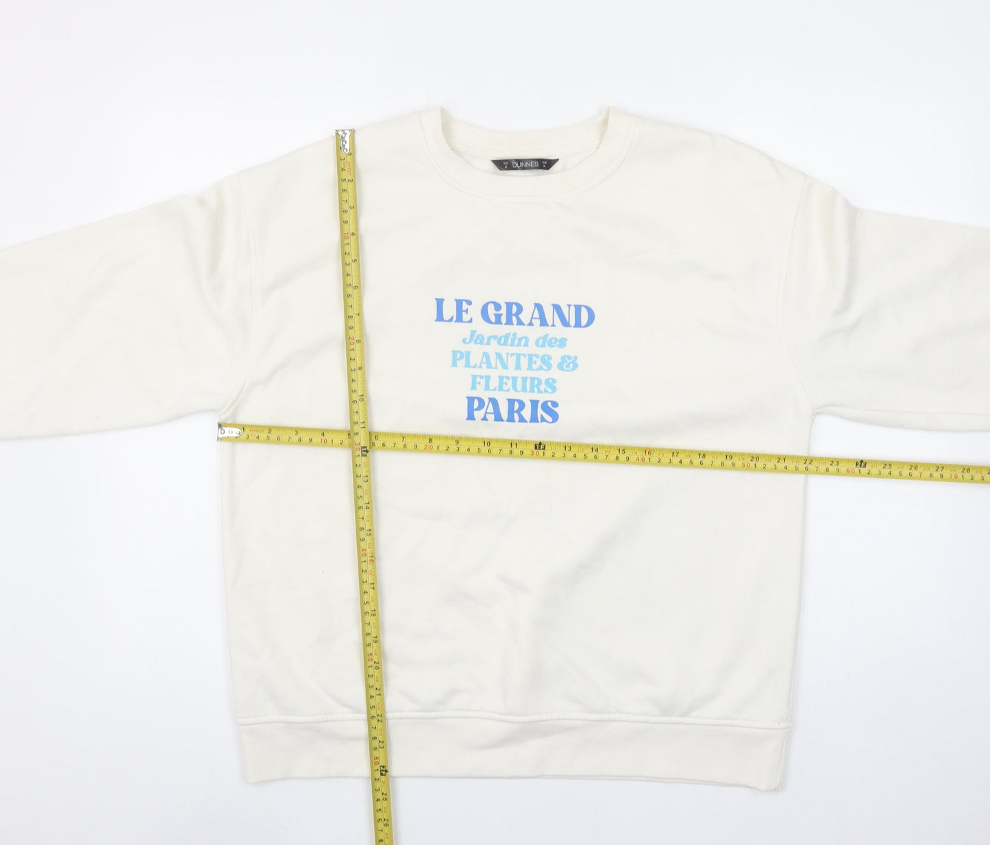 Dunnes Stores Women Ivory Crew Neck Pullover Sweatshirt Size 12
