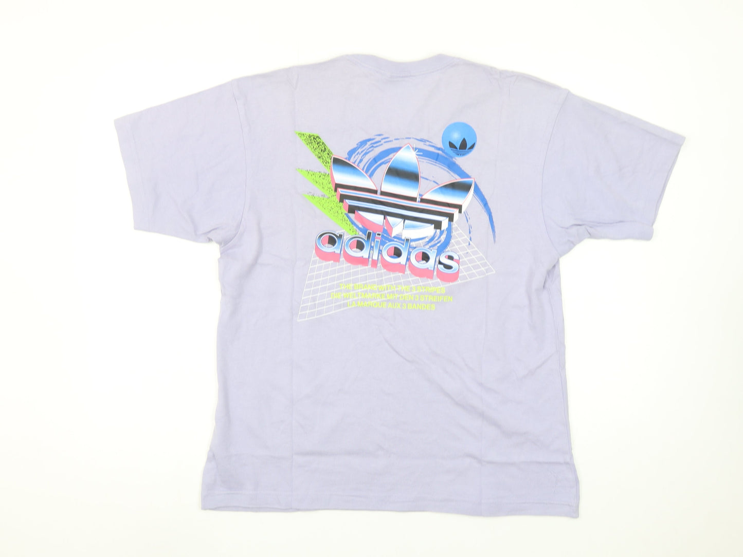 adidas Men's Purple Retro Logo Short Sleeve Cotton T-Shirt Size S