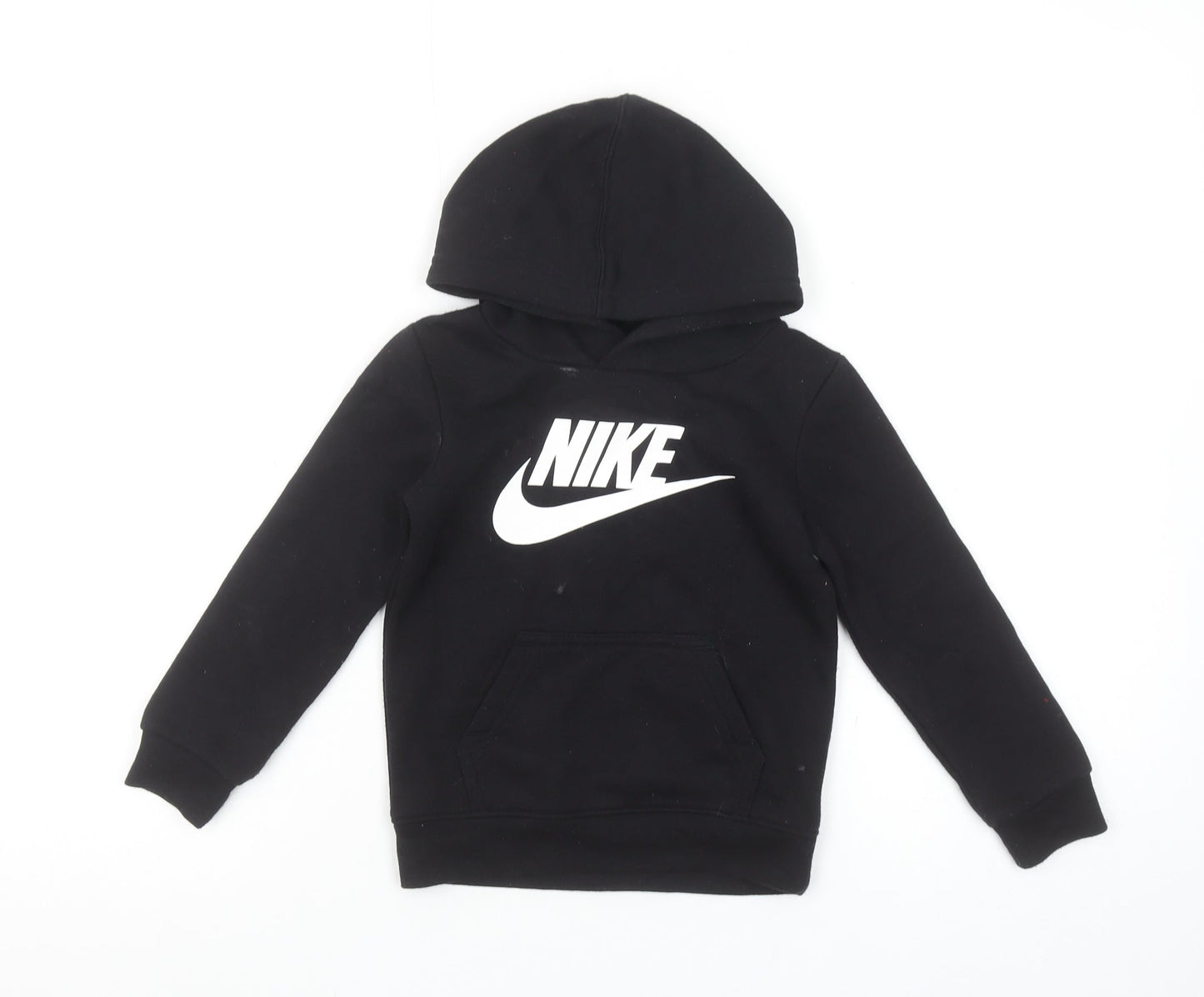 Nike Boys Black Pullover Hoodie 2-3 Years Cotton Blend Graphic Print