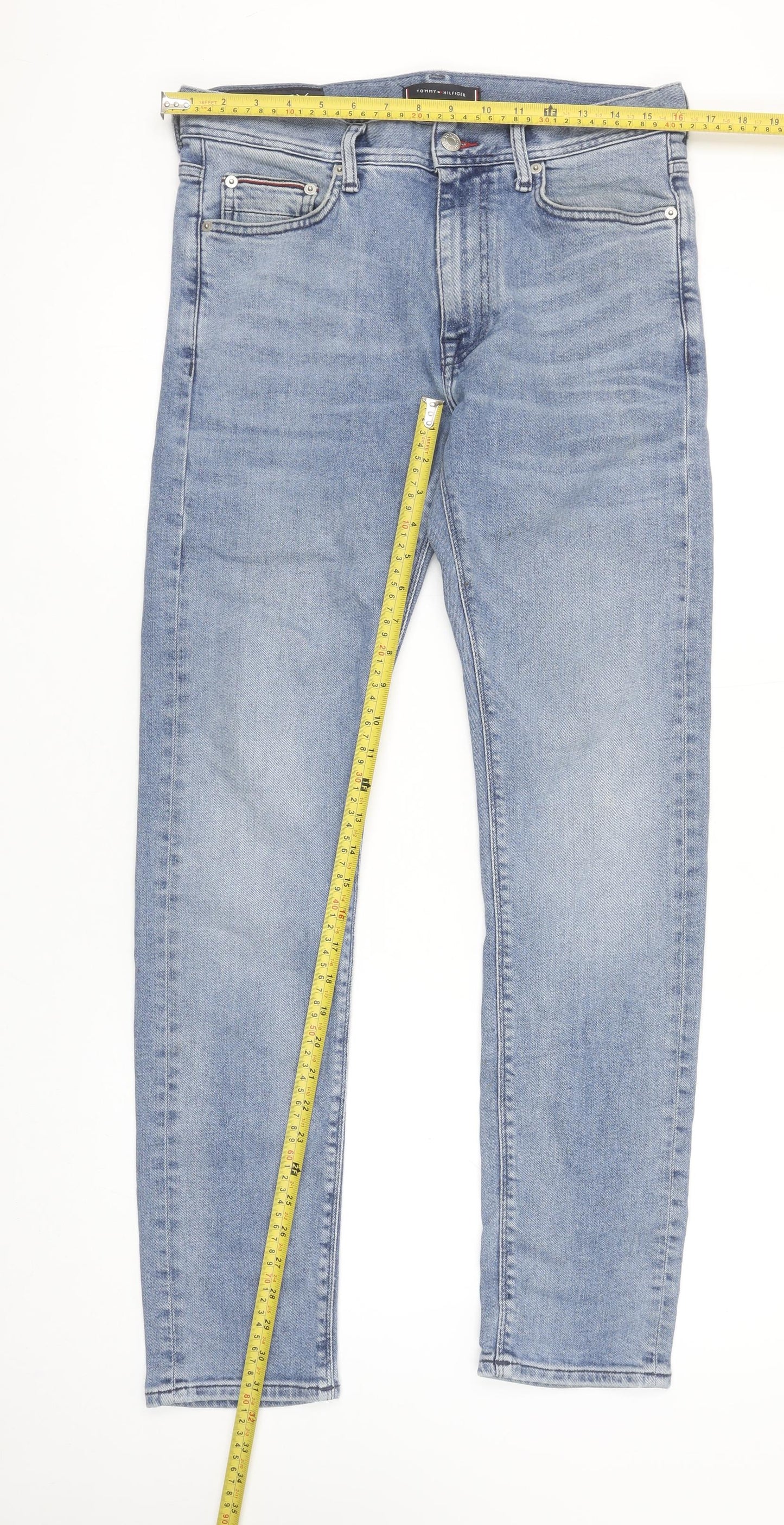 Tommy Hilfiger Men's Blue Slim Fit Stretch Straight Jeans 30/30