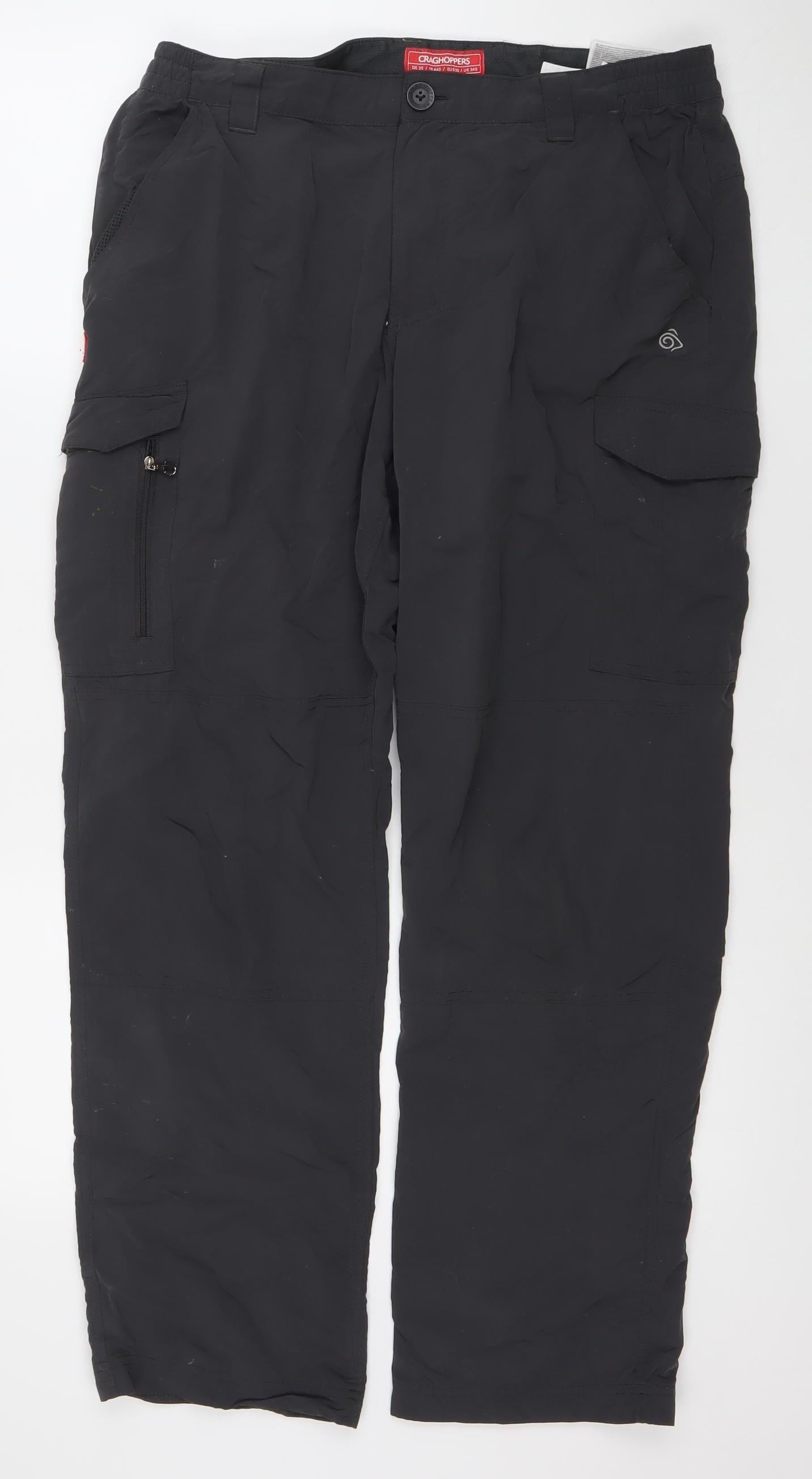 Craghoppers Men's Black Cargo Trousers Size L UK 34 Regular Fit