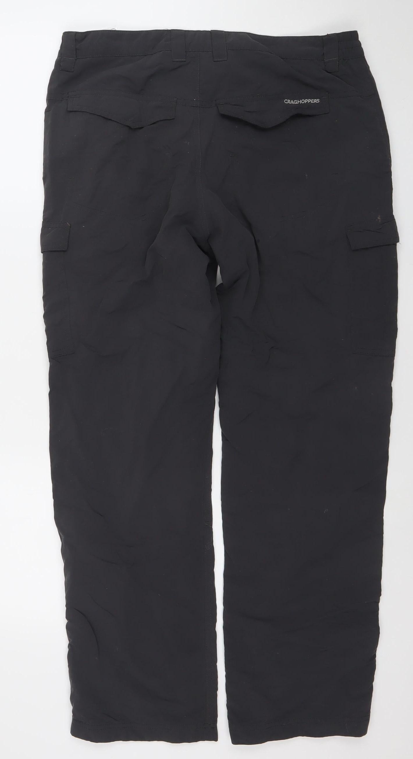 Craghoppers Men's Black Cargo Trousers Size L UK 34 Regular Fit
