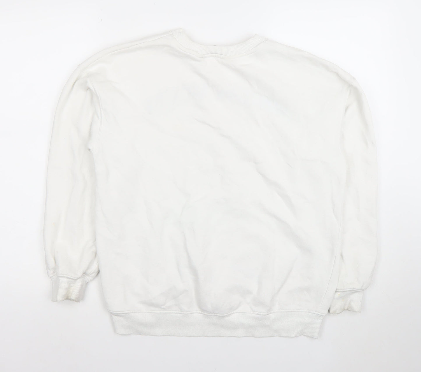 H&M Boys White Mickey Mouse Sweatshirt 12-14 Years Pullover Crew Neck