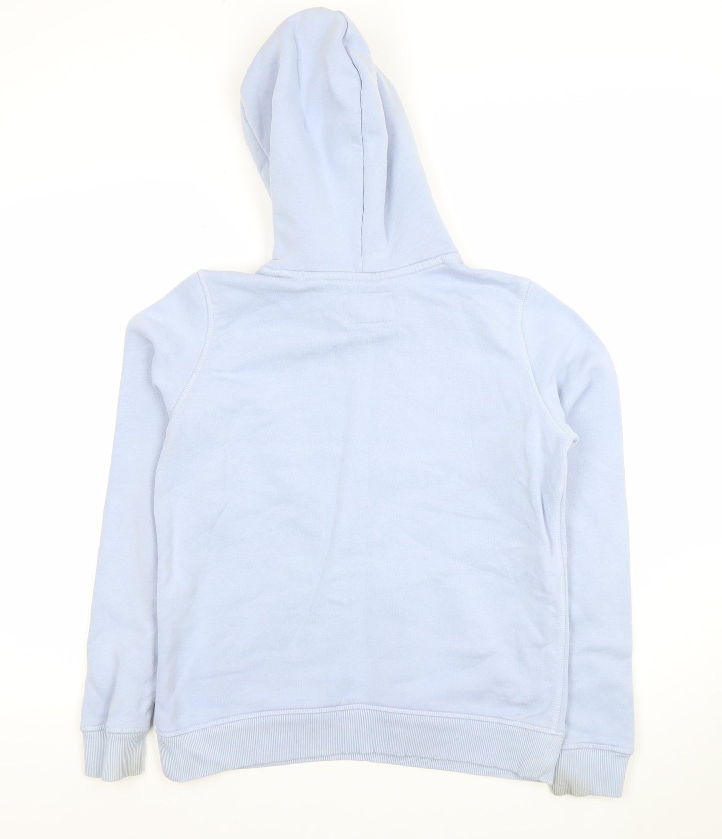 Jack Wills Women's Light Blue Hooded Pullover Hoodie UK 8 Cotton Blend