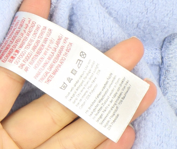 Jack Wills Women's Light Blue Hooded Pullover Hoodie UK 8 Cotton Blend