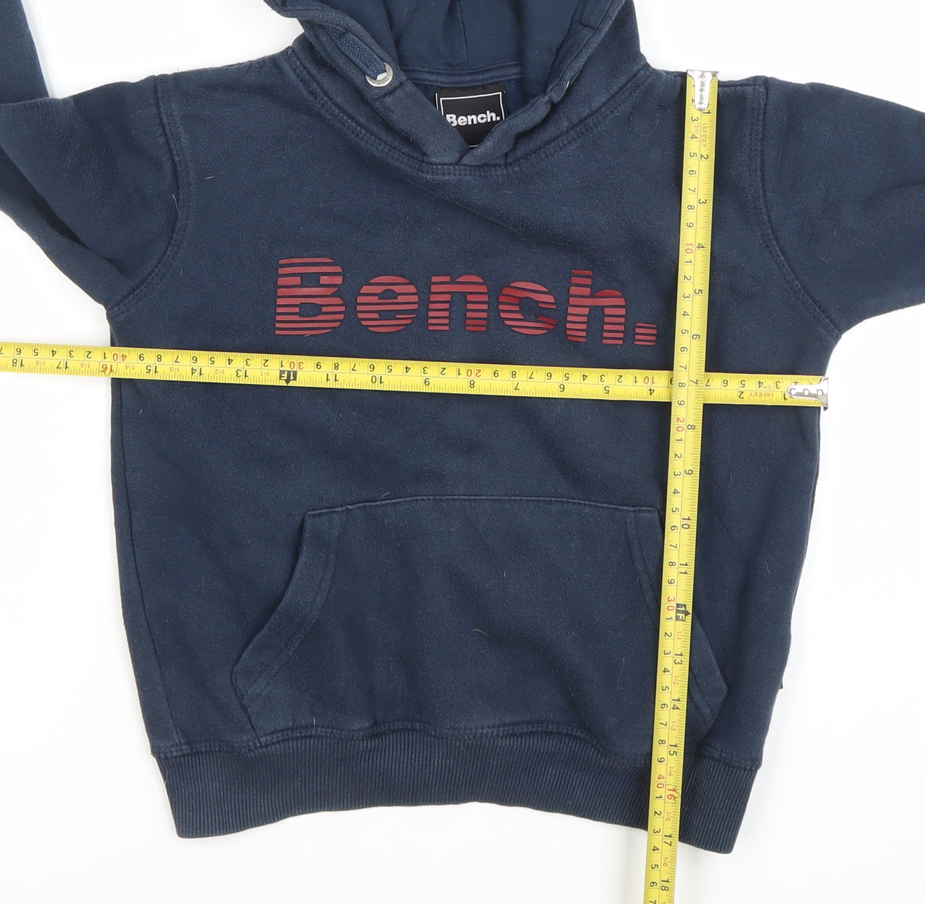 Bench Boys Blue Pullover Hoodie 5-6 Years Logo Fleece Sweatshirt