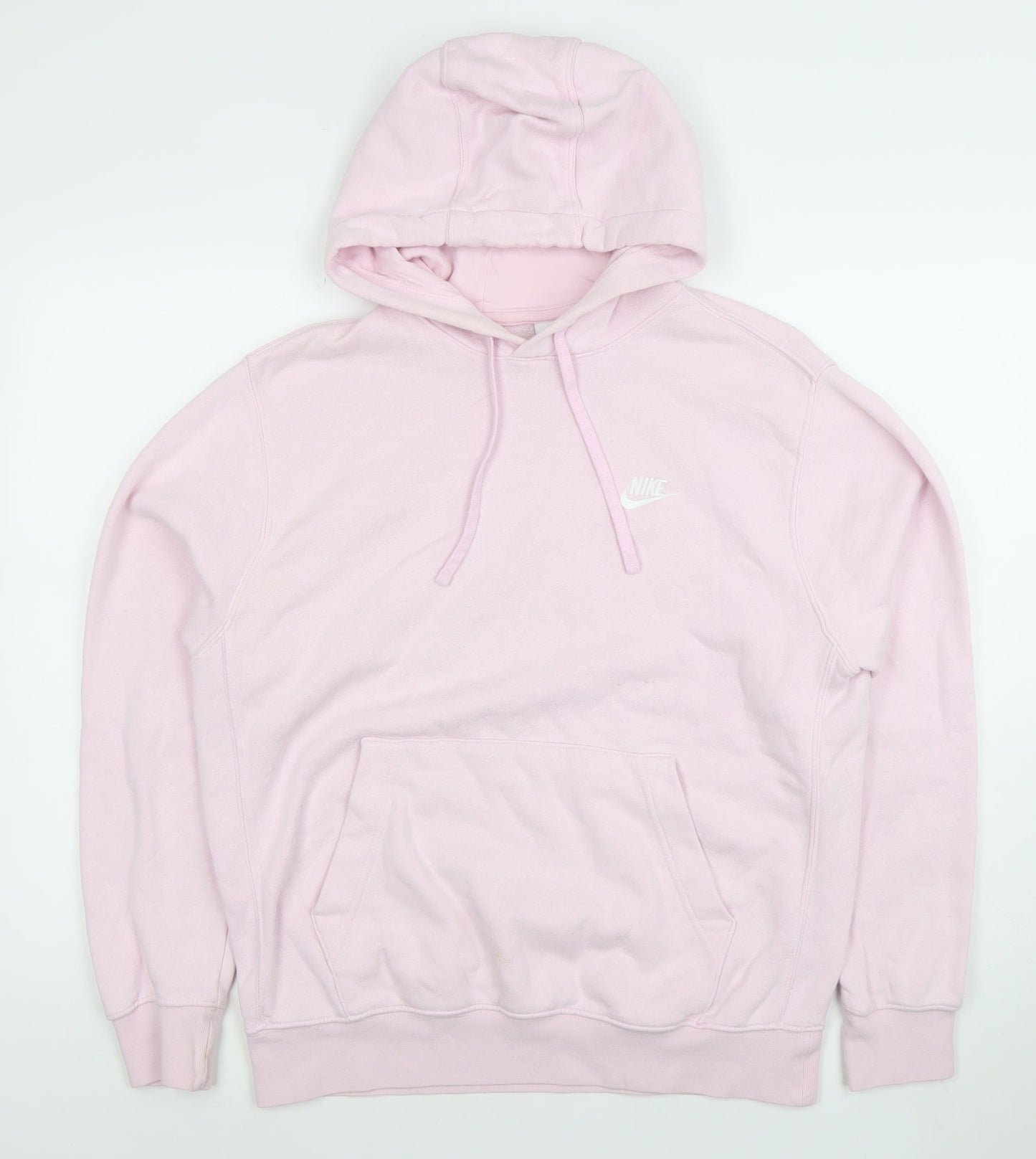Nike Womens Pink Pullover Hoodie Size M Cotton Blend Casual