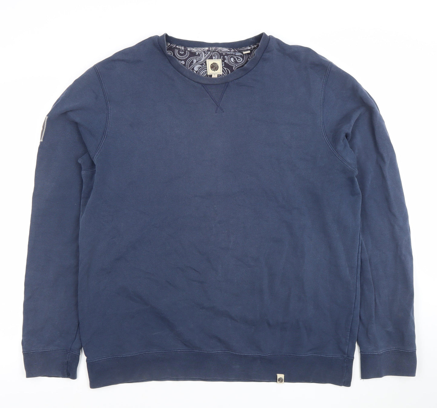 Pretty Green Men's Blue XL Crew Neck Pullover Sweatshirt