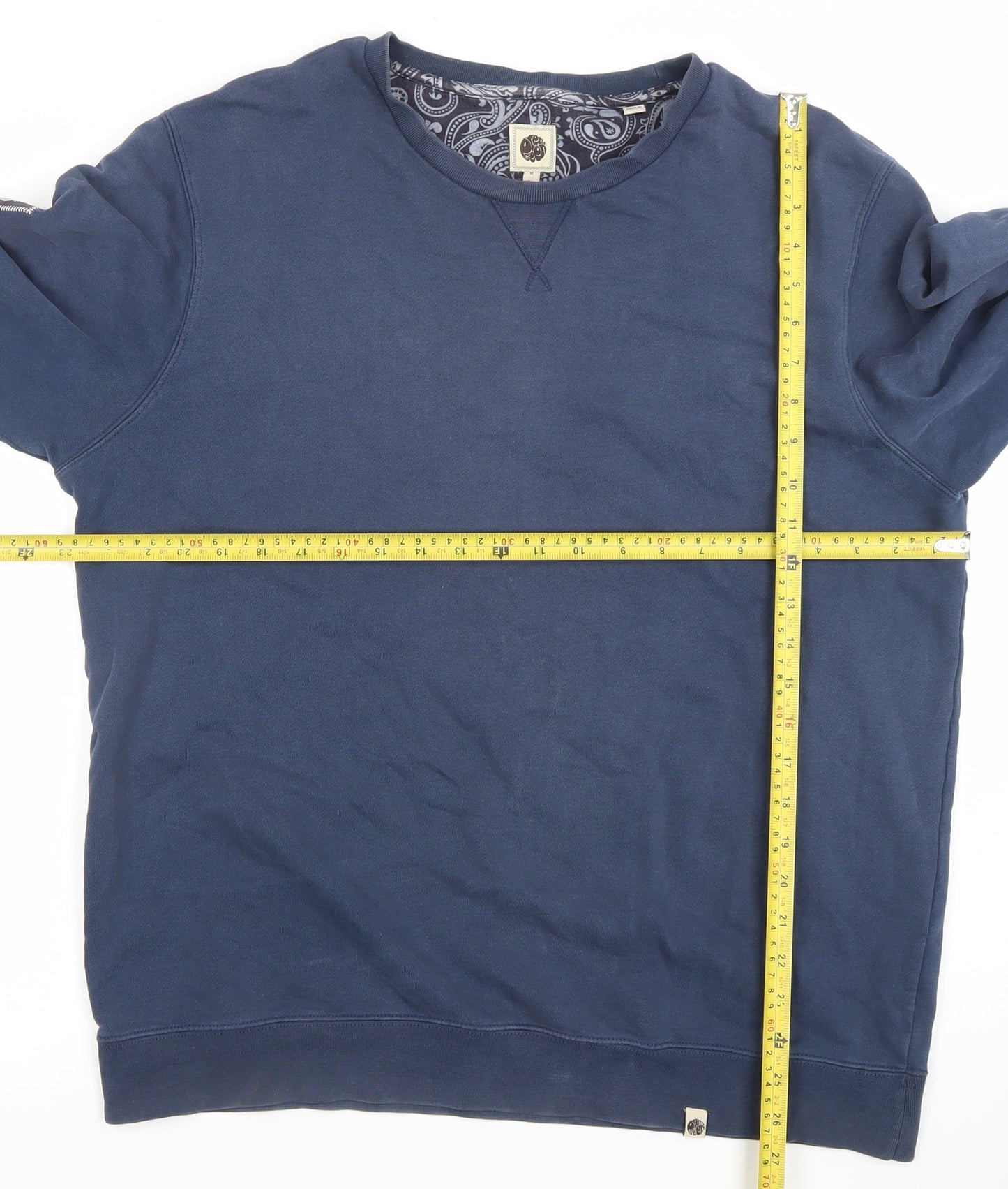 Pretty Green Men's Blue XL Crew Neck Pullover Sweatshirt