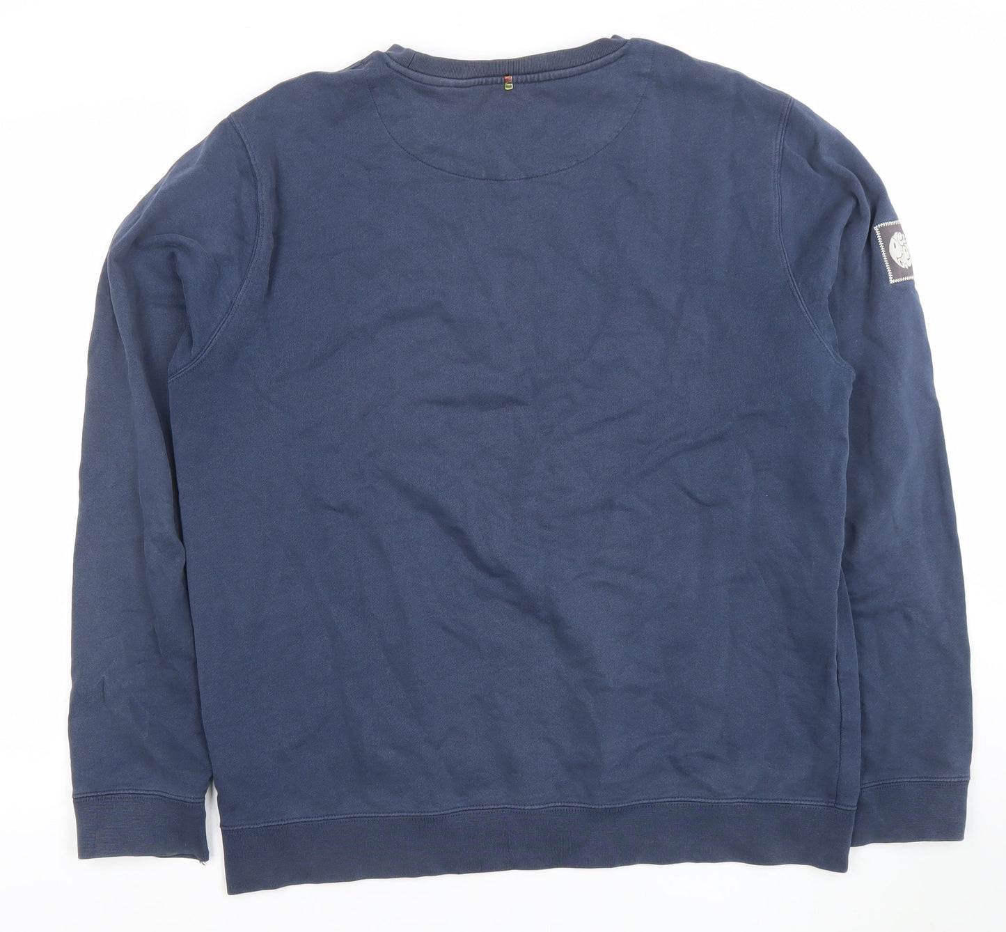 Pretty Green Men's Blue XL Crew Neck Pullover Sweatshirt