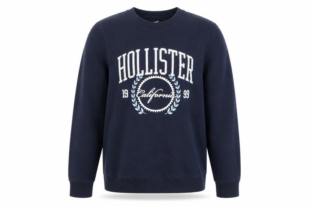 Hollister Men’s Blue Medium Crew Neck Sweatshirt Pullover Classic Logo