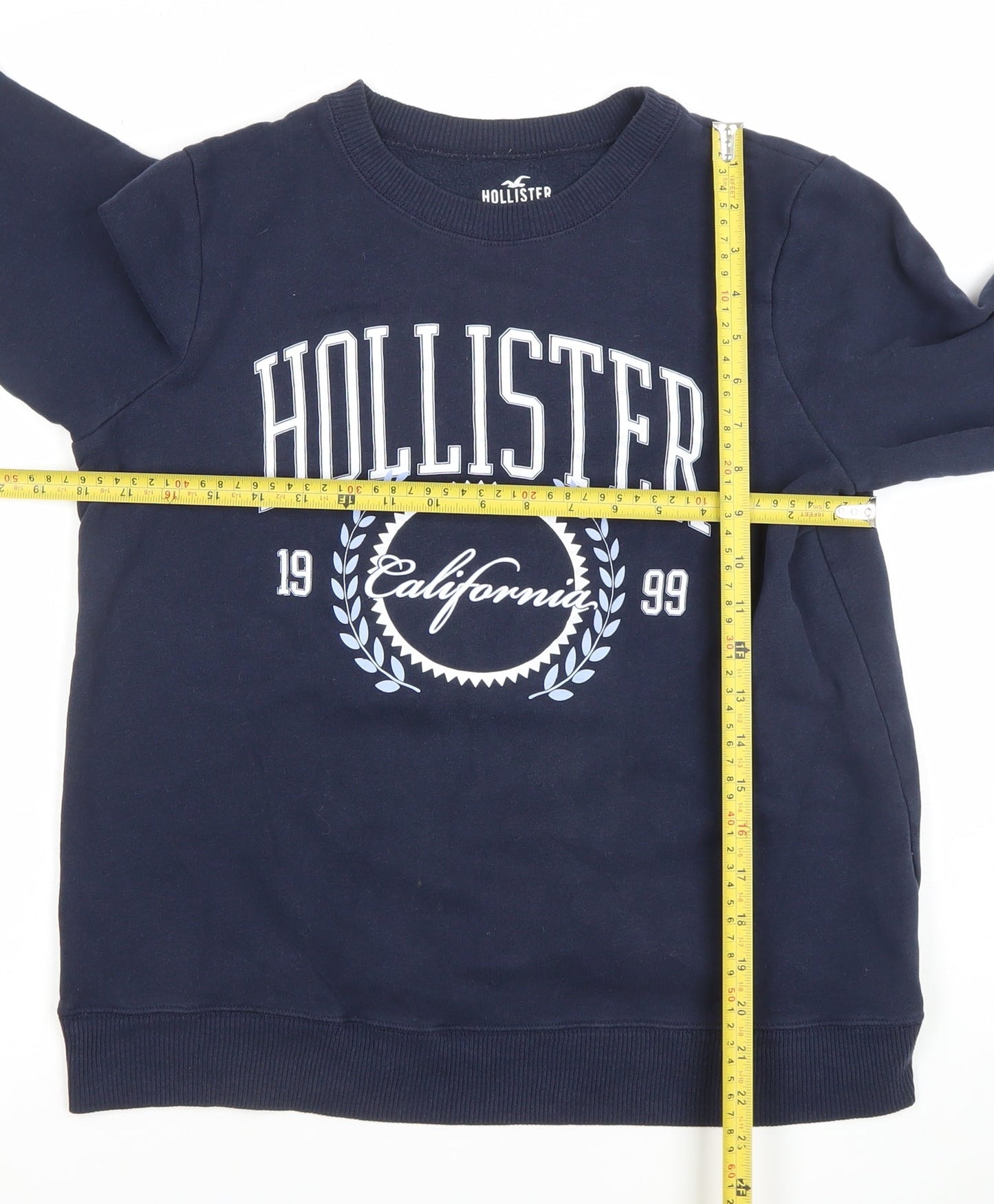 Hollister Men’s Blue Medium Crew Neck Sweatshirt Pullover Classic Logo