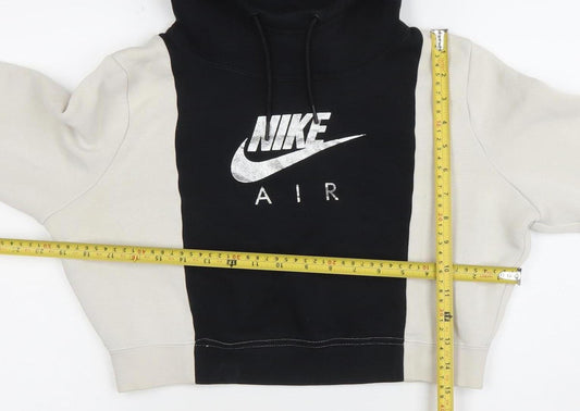 Nike Women’s Black Beige Colourblock Hooded Pullover Sweatshirt Size S