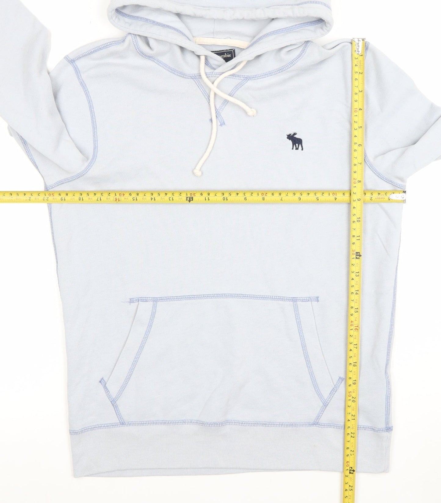 Abercrombie & Fitch Women's Light Blue XS Pullover Hoodie Cotton Blend