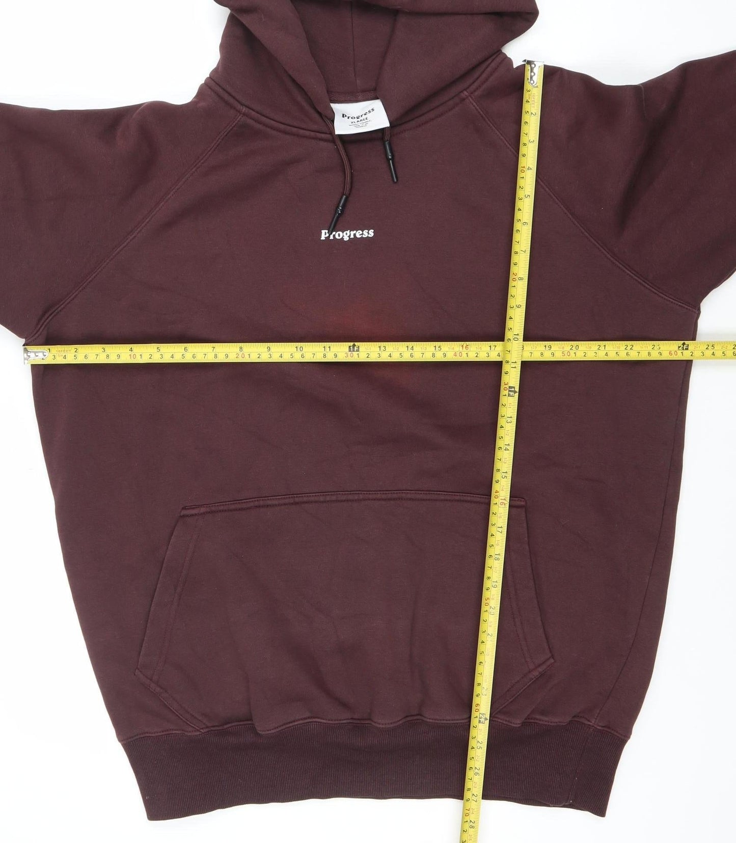 Progress Men's Brown XL Pullover Hoodie with Logo Front Pocket