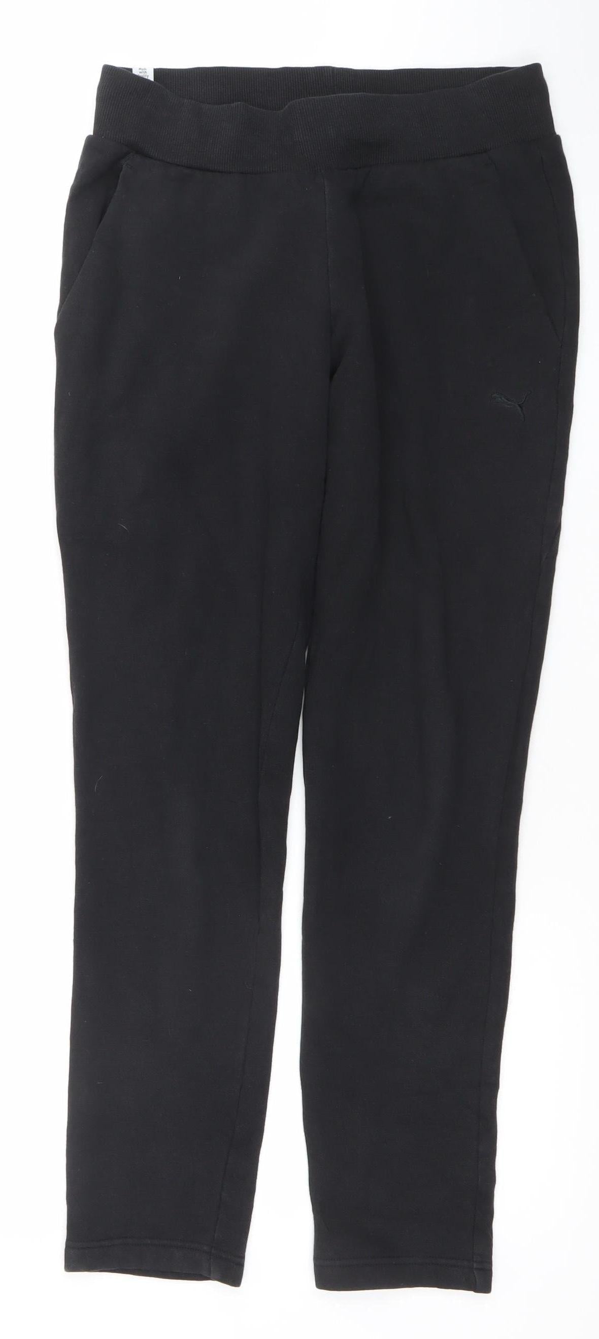 Puma Women's Black Jogger Trousers Size 10 Cotton Blend