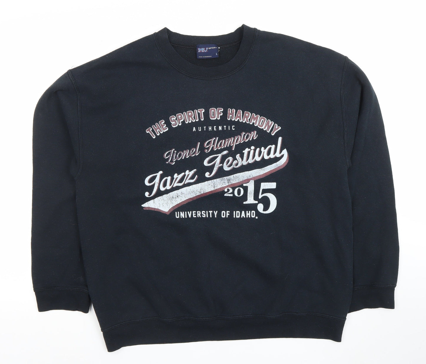 MV Sport Men's Black L Sweatshirt Jazz Festival 2015 Graphic Pullover