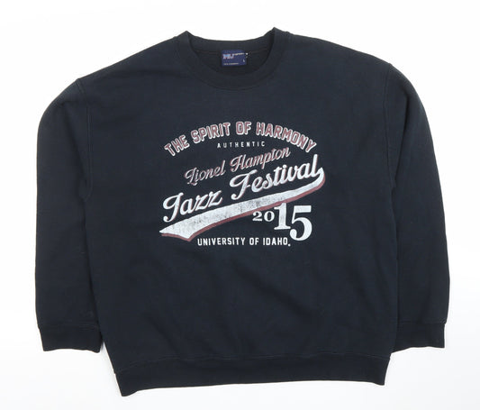MV Sport Men's Black L Sweatshirt Jazz Festival 2015 Graphic Pullover