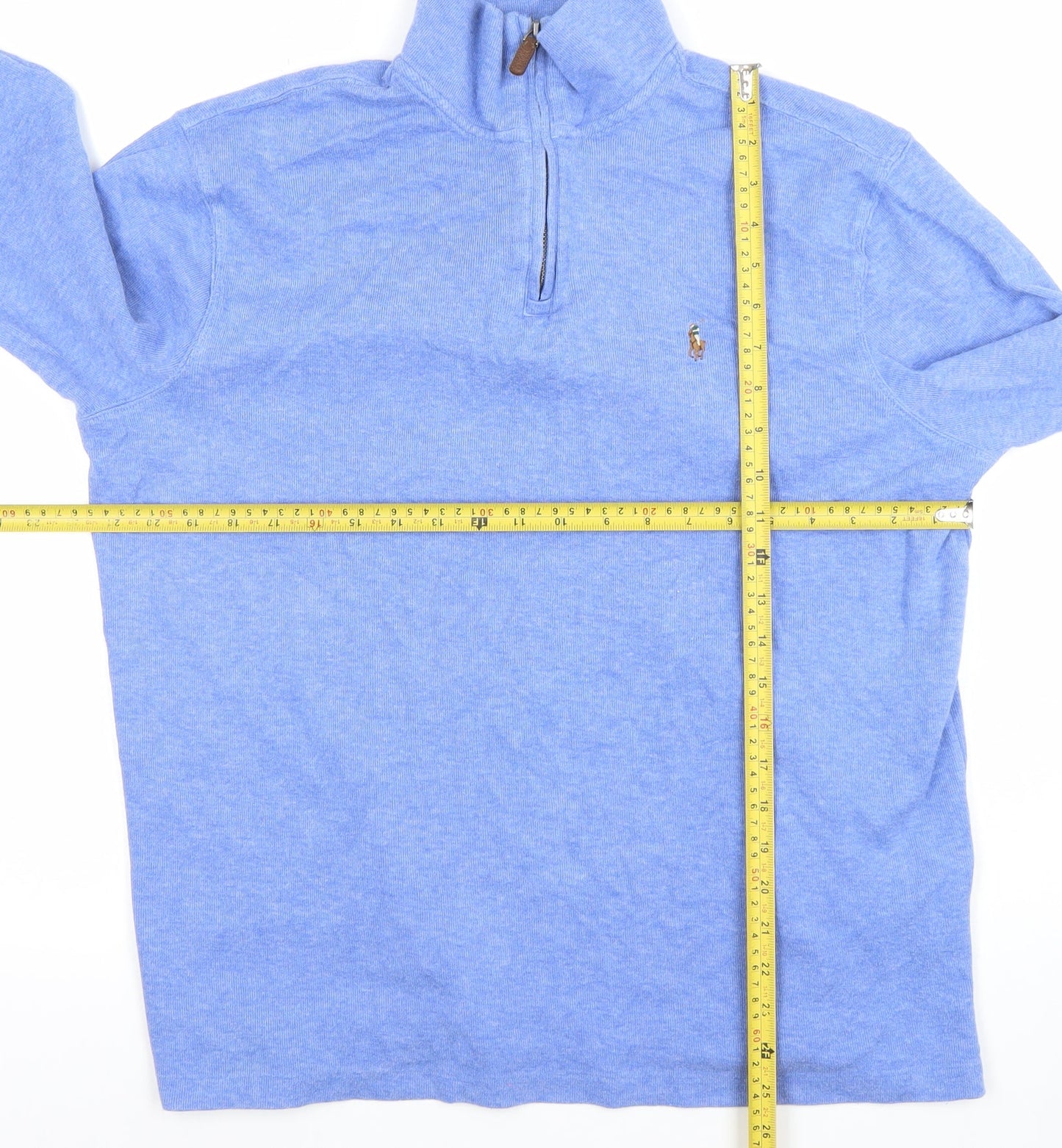 Ralph Lauren Men's Blue 1/4 Zip Cotton Sweatshirt Size L