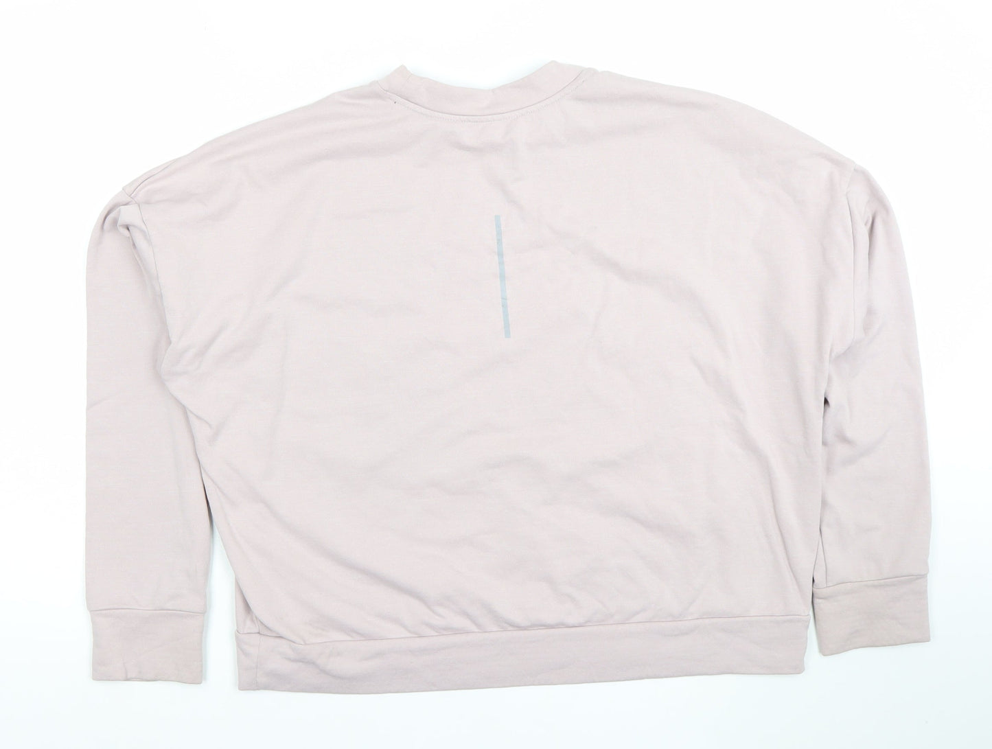 Nike Women Beige Dri-FIT Running Sweatshirt L Crew Neck Long Sleeve