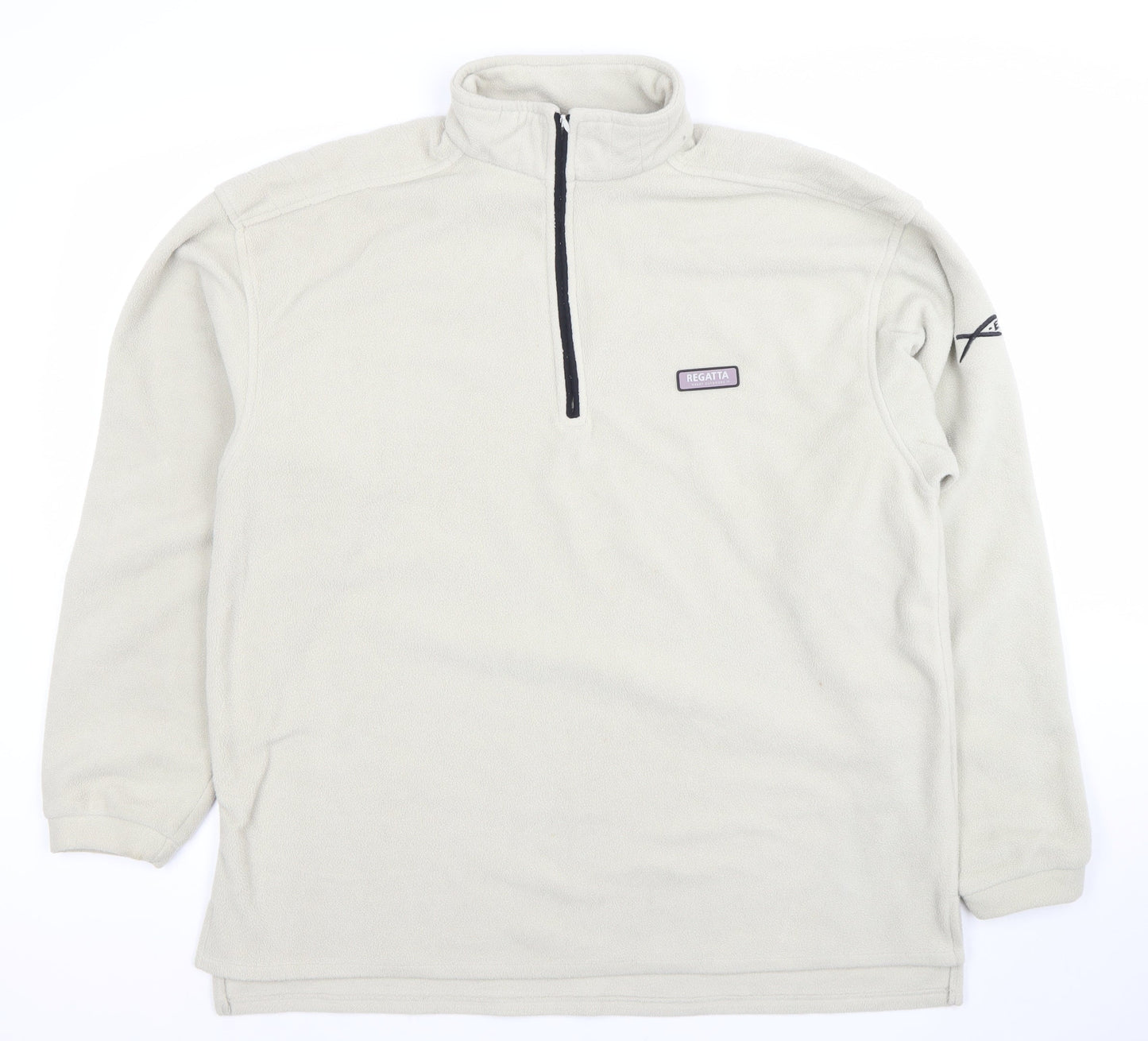 Regatta Mens Beige Fleece Pullover Sweatshirt L Outdoor 1/2 Zip