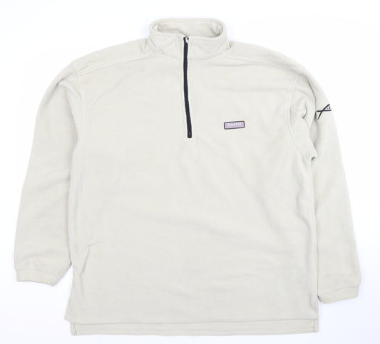 Regatta Mens Beige Fleece Pullover Sweatshirt L Outdoor 1/2 Zip