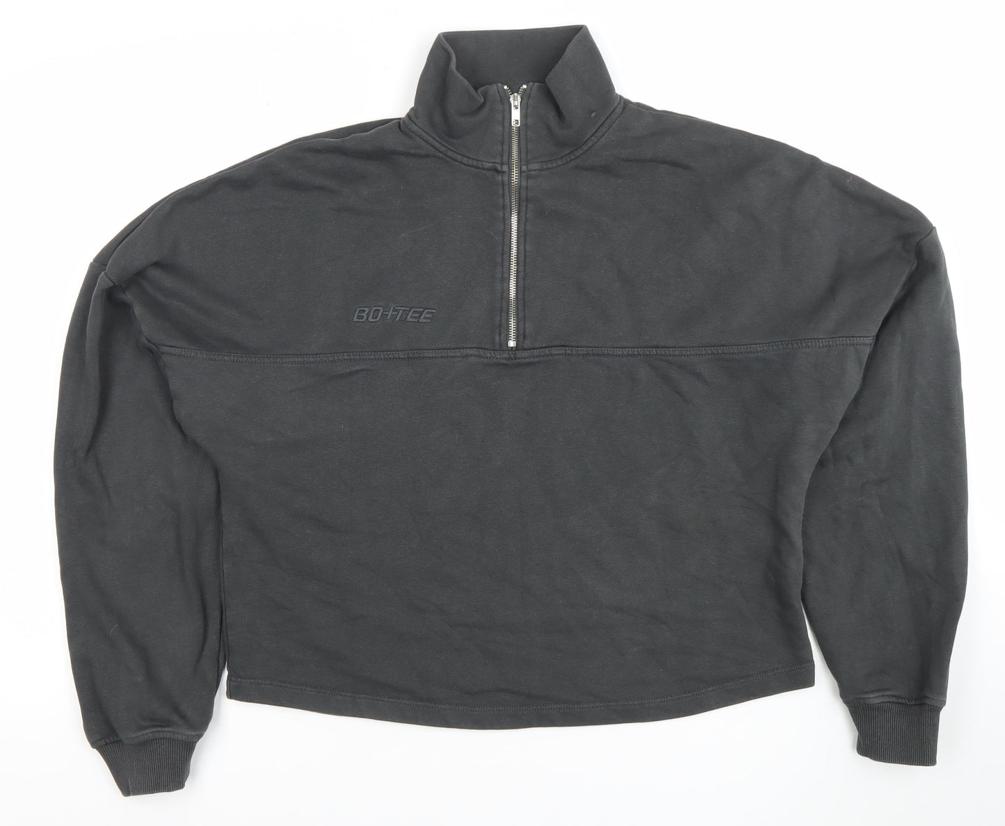 Bo+Tee Women's Black Small 1/4 Zip Pullover Sweatshirt
