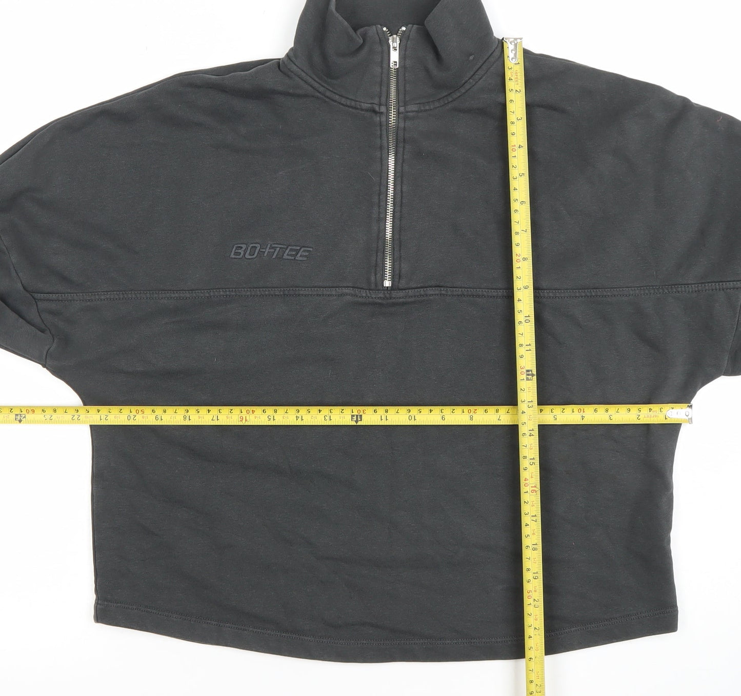 Bo+Tee Women's Black Small 1/4 Zip Pullover Sweatshirt