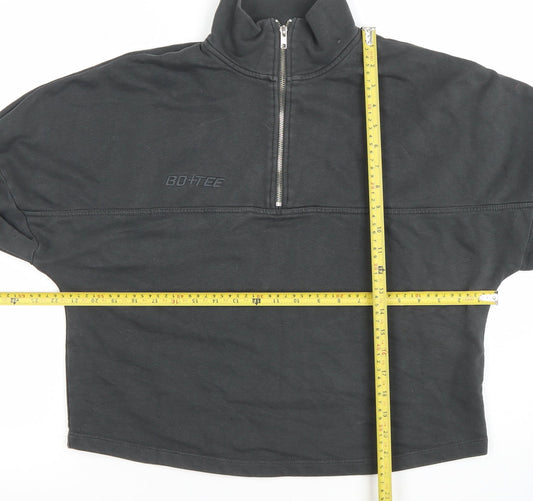 Bo+Tee Women's Black Small 1/4 Zip Pullover Sweatshirt