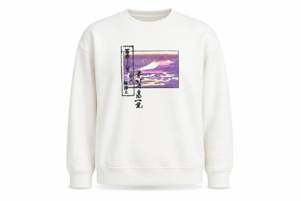 Primark Women White Katsushika Hokusai Graphic Sweatshirt XS
