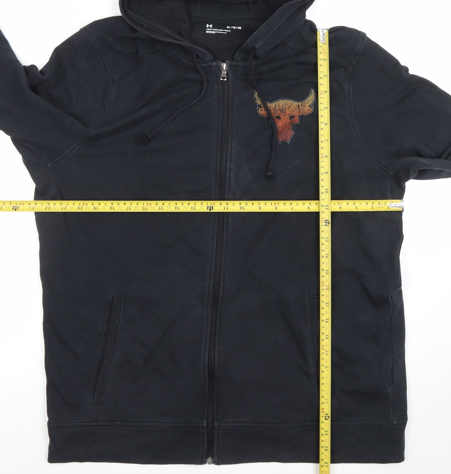 Under Armour Men’s Black Full Zip Hoodie XL Project Rock Iron Paradise