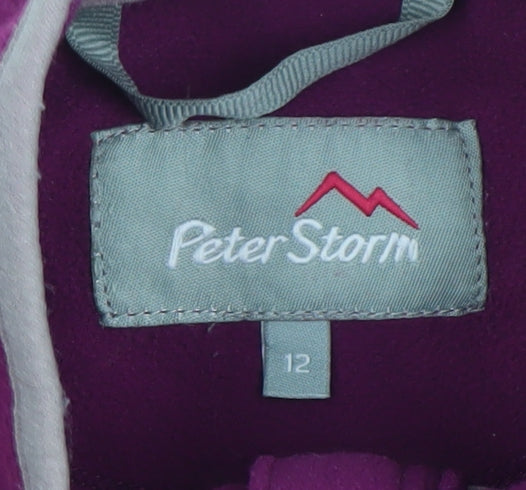 Peter Storm Women's Purple Fleece Jacket Size 12 Full Zip Lightweight Outdoor