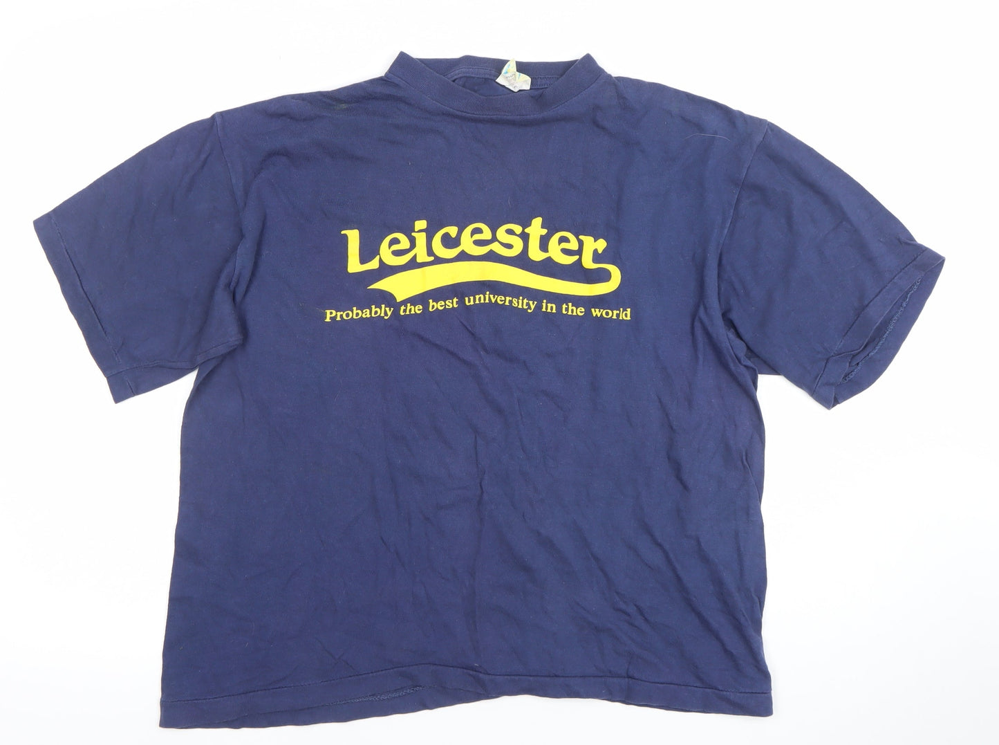 TeeJays Women’s Blue Leicester University Vintage Cotton T-Shirt L