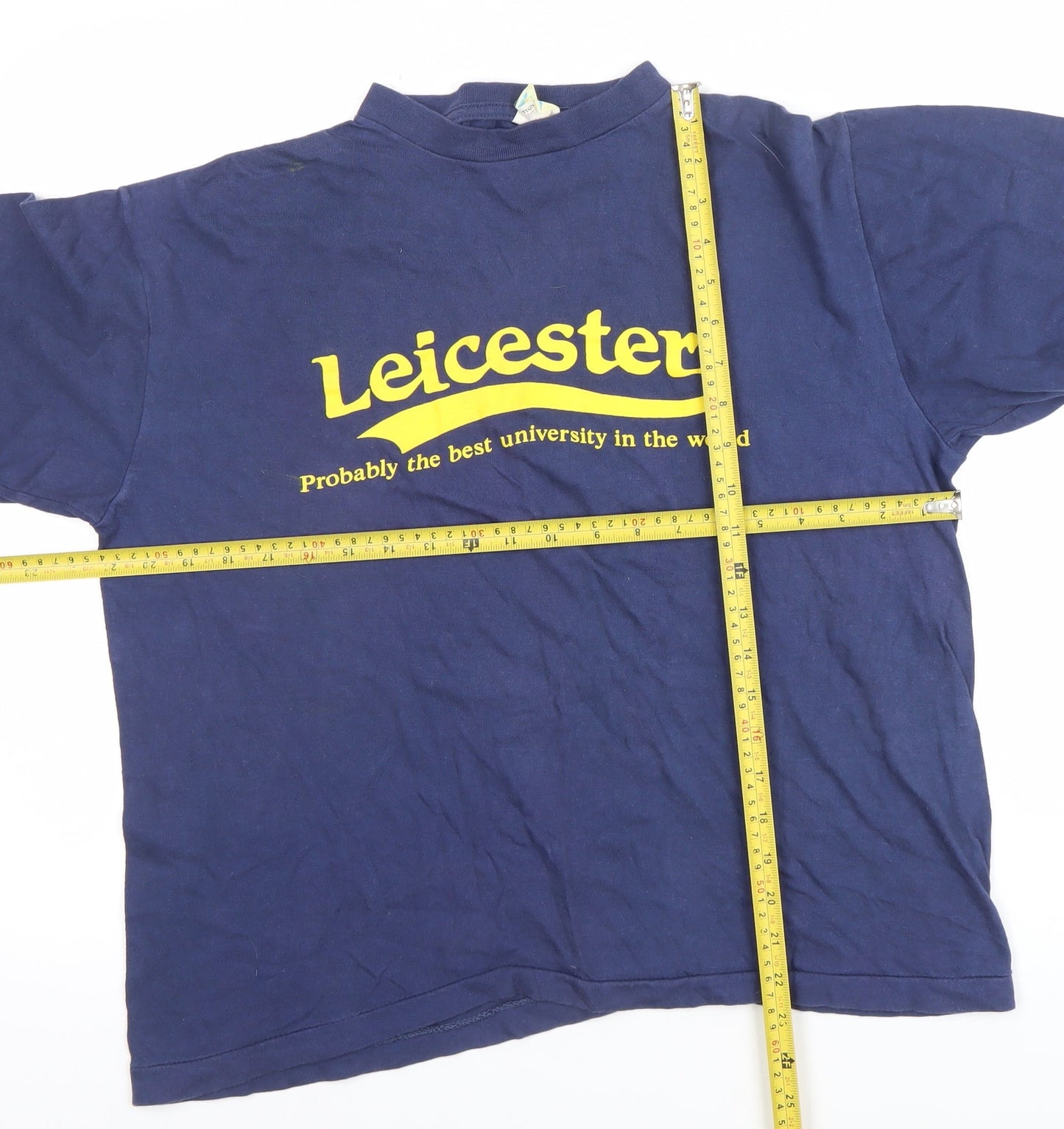 TeeJays Women’s Blue Leicester University Vintage Cotton T-Shirt L