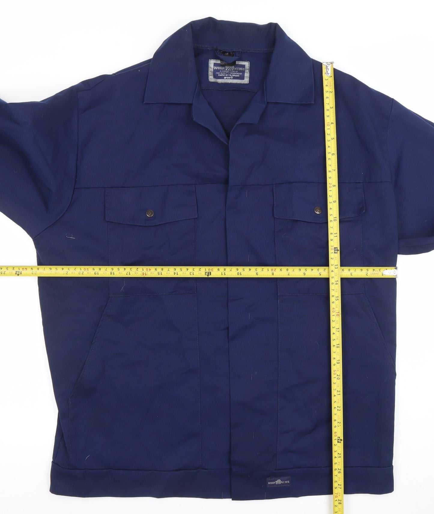 Work King Men’s Blue Long Sleeve Button-Up Workwear Shirt Size M