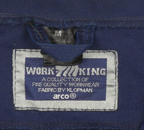 Work King Men’s Blue Long Sleeve Button-Up Workwear Shirt Size M