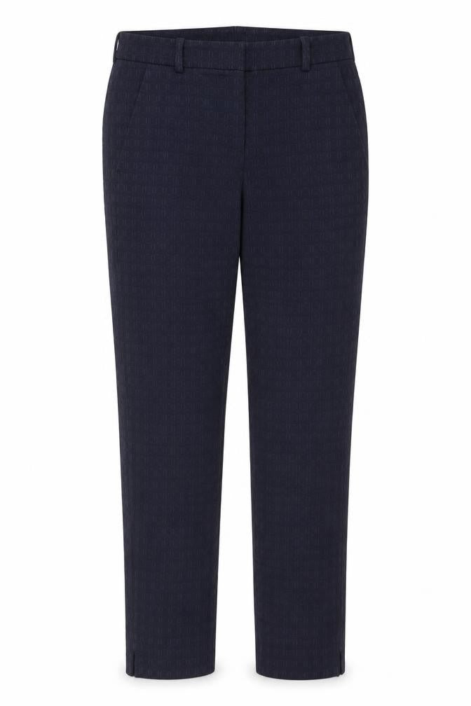 Jigsaw Women's Blue Textured Tailored Cotton Trousers Size 8