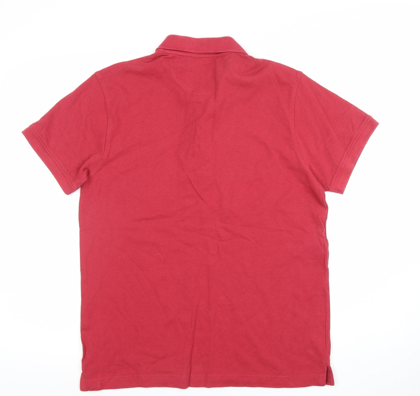 Bench Men's Red Cotton Polo Shirt Size M Short Sleeve Casual