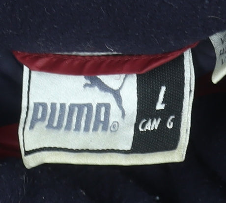 Puma Men's Red Puffer Jacket L Nylon Down Winter Coat