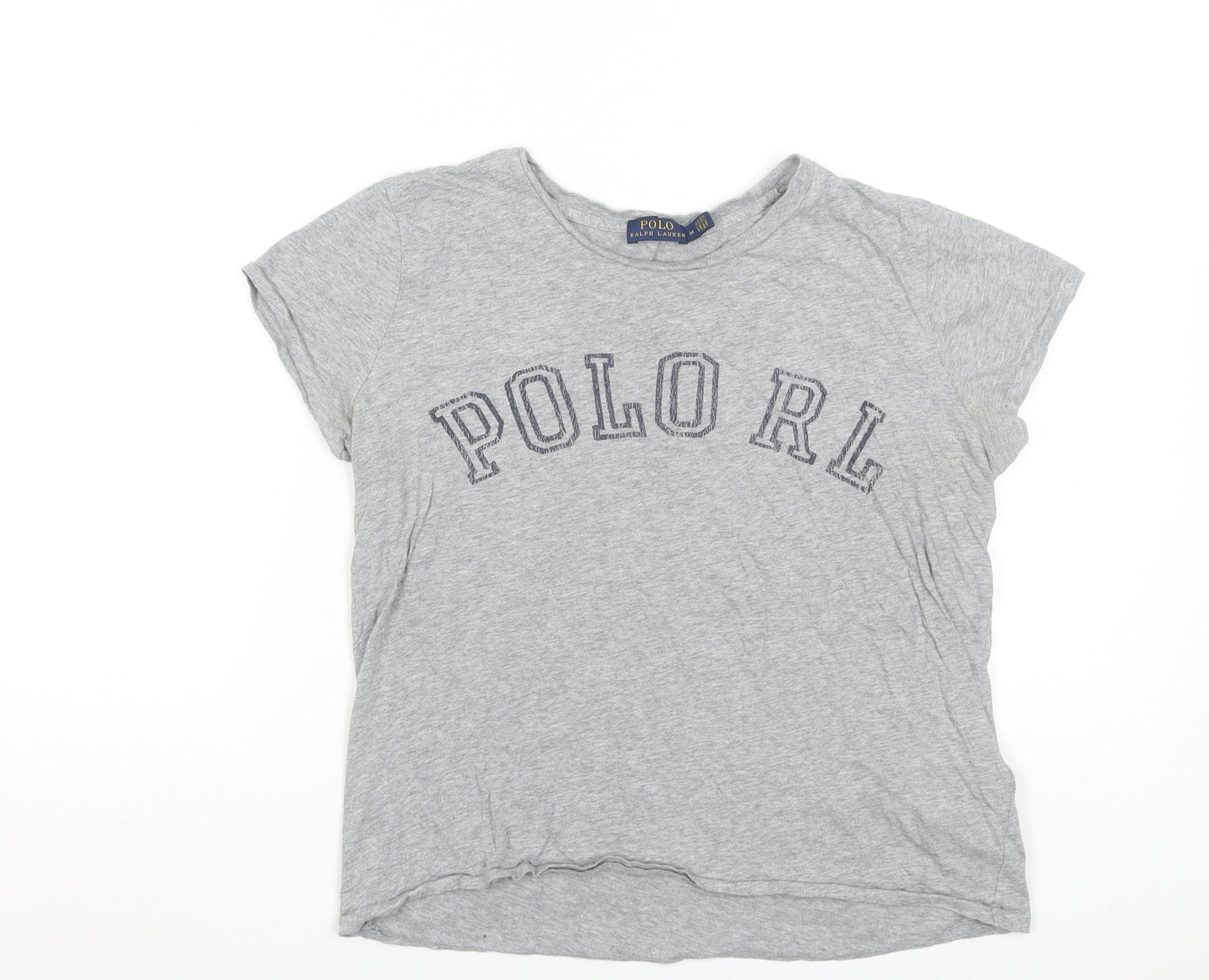 Polo Ralph Lauren Women's Grey Cotton Crew Neck T-Shirt M
