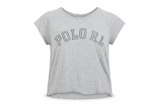 Womens UK Size M Ralph Lauren Grey 100% Cotton T-Shirt