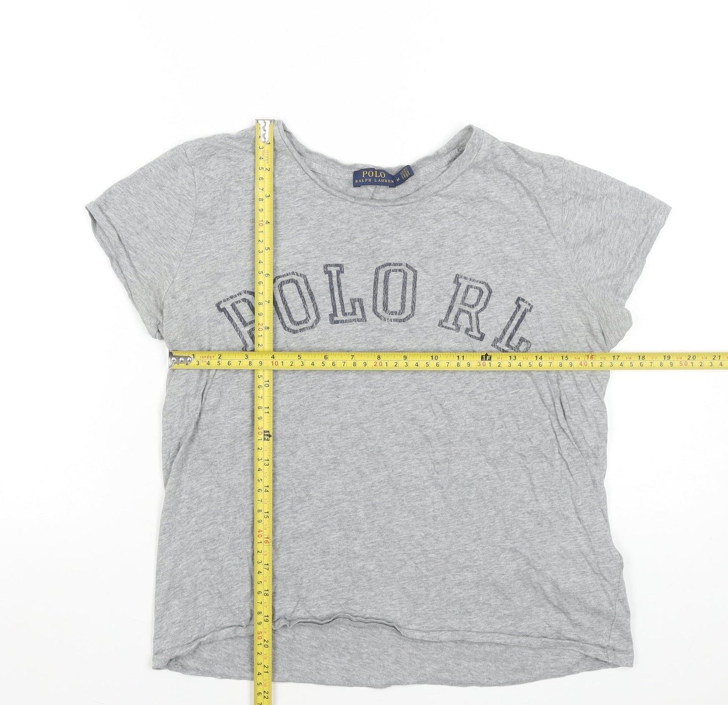 Polo Ralph Lauren Women's Grey Cotton Crew Neck T-Shirt M