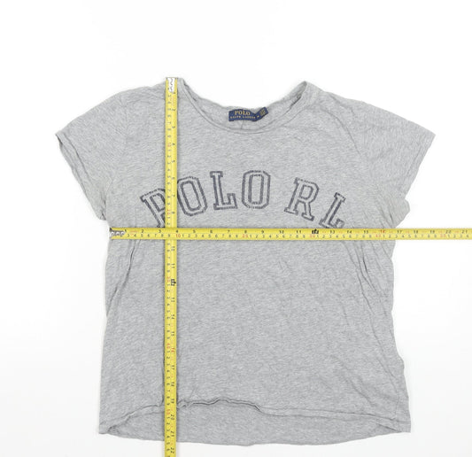 Polo Ralph Lauren Women's Grey Cotton Crew Neck T-Shirt M