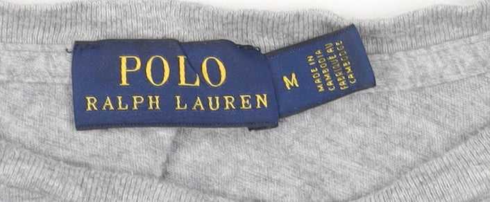 Polo Ralph Lauren Women's Grey Cotton Crew Neck T-Shirt M