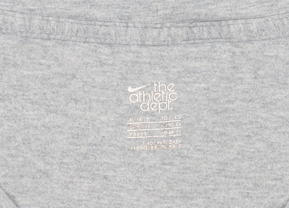 Nike Women's Grey V-Neck Short Sleeve Athletic T-Shirt XL