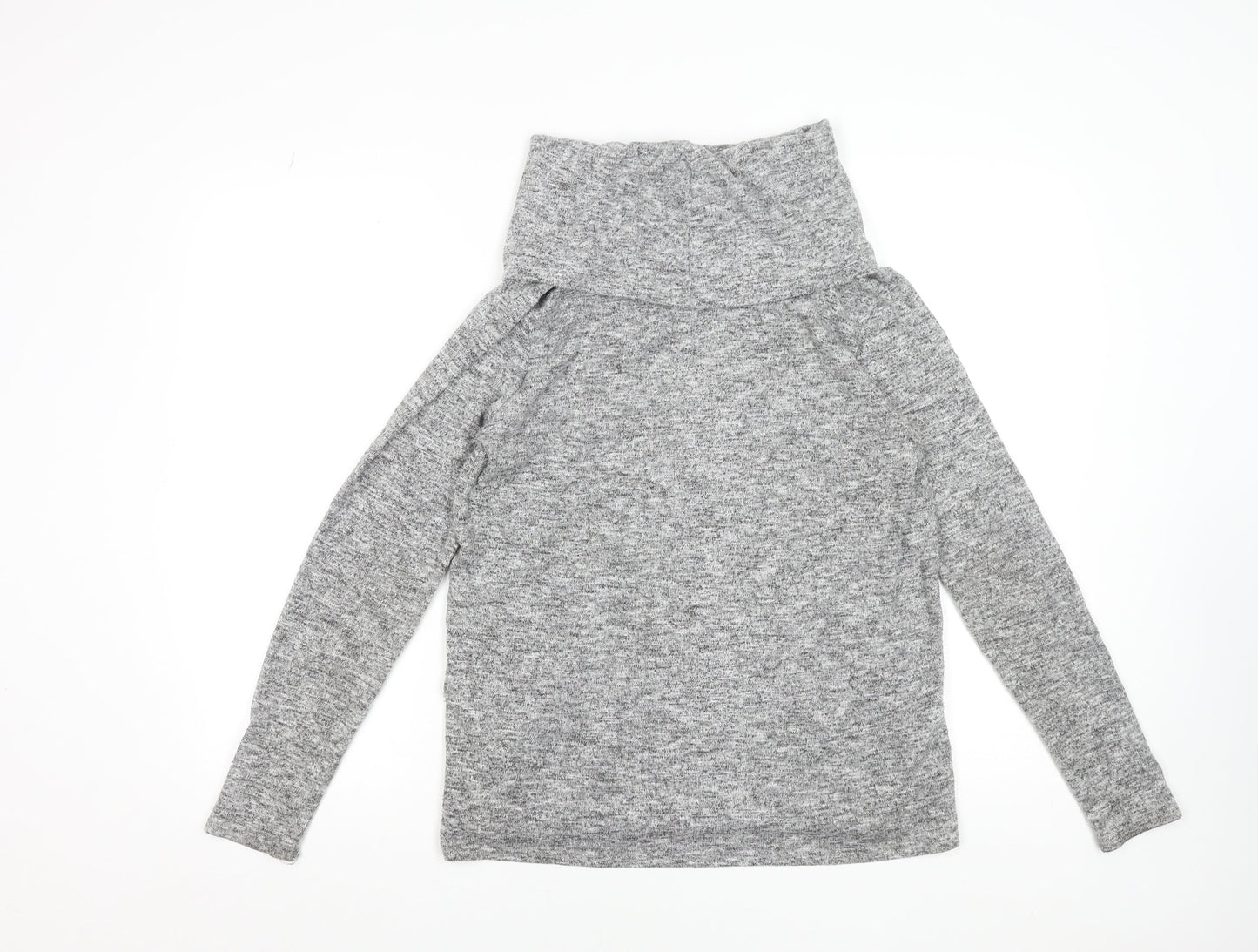 Dorothy Perkins Women’s Grey Roll Neck Long Sleeve Jersey Top Size 14